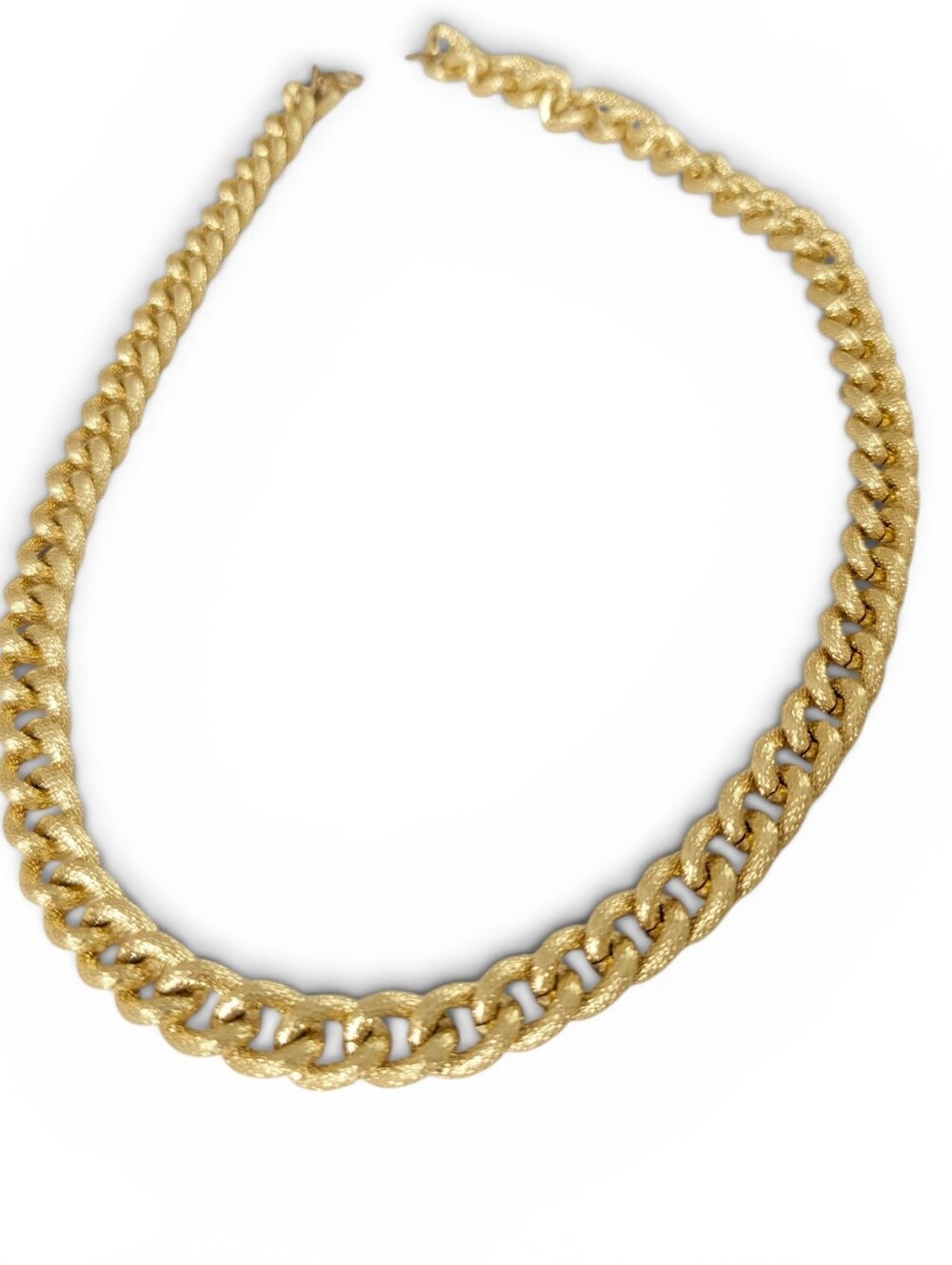 VINTAGE Curb Link Gold Chain Necklace Large 1980 - Picture 9 of 14